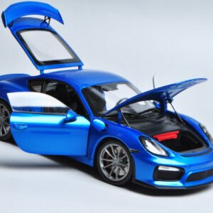 Schuco Model 1:18 Scale Porsche Cayman GT4 Blue Diecast Car Model - 图片 2