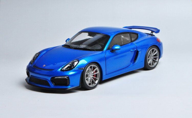 Schuco Model 1:18 Scale Porsche Cayman GT4 Blue Diecast Car Model