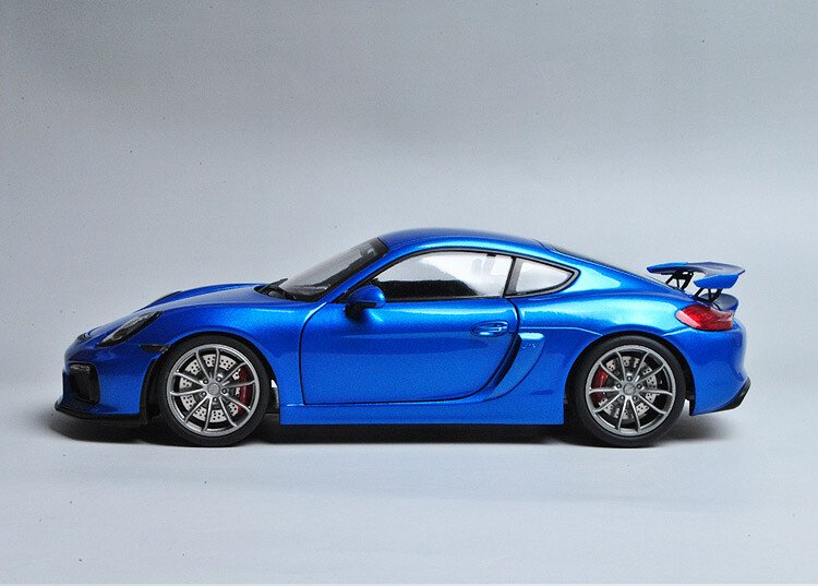 Schuco Model 1:18 Scale Porsche Cayman GT4 Blue Diecast Car Model