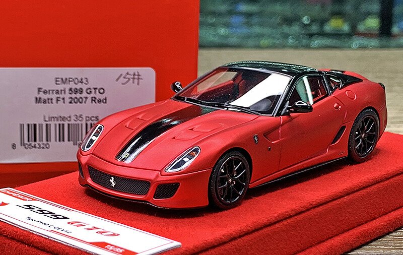 BBR 1:43 Scale Ferrari 599 GTO Resin Car Model Collection Matt F1 2007