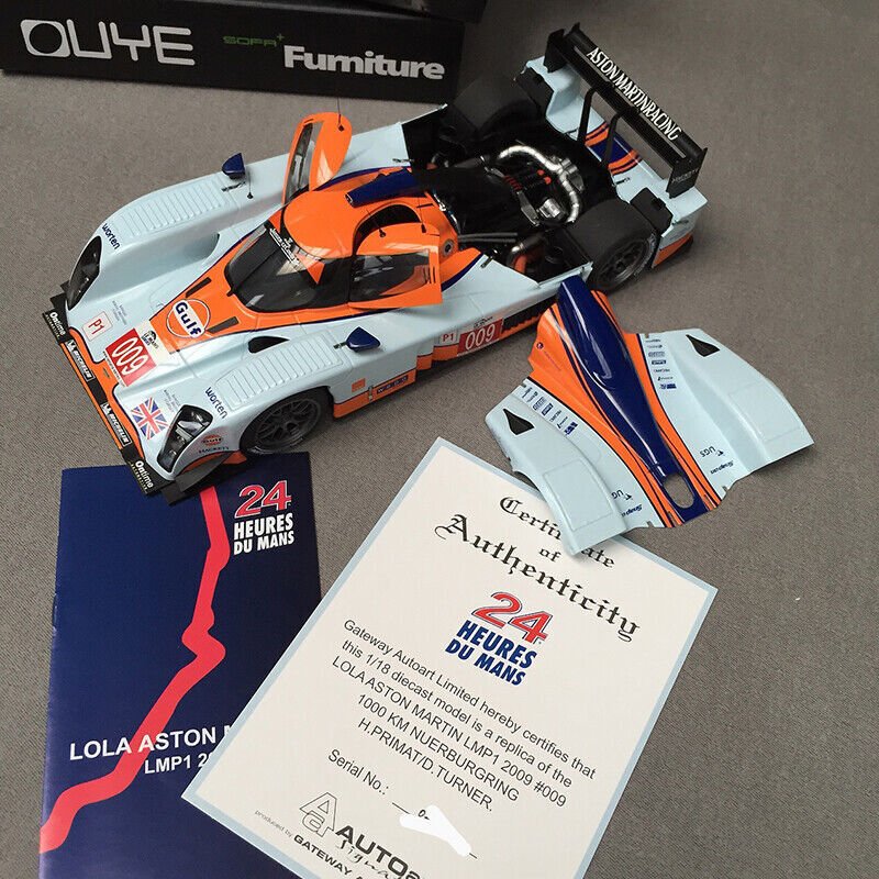 Autoart 1:18 Scale LOLA Aston Martin LMP1 2009 GULF Racing Car Model