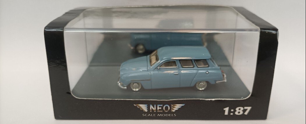 1/87 Neo For Saab 95 Wagon 1964 blue Car Model Toys - 图片 2