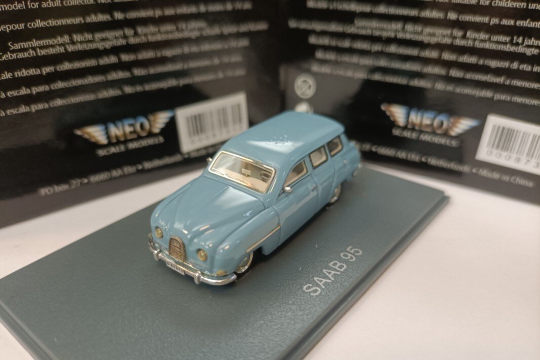 1/87 Neo For Saab 95 Wagon 1964 blue Car Model Toys - 图片 4