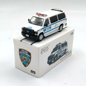 1:64 E350 van New York police uniformed officers in black, alloy model of van