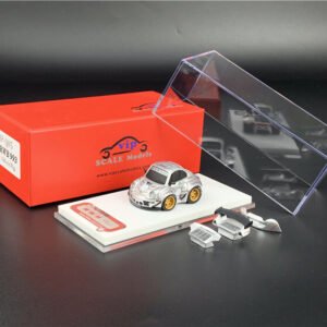 VIP 1:64 Scale Car Model Porsche 911 993 RWB Q Car Silver Pig Edition