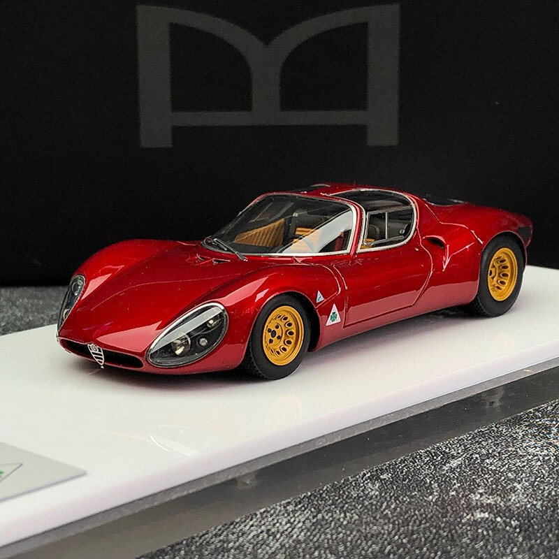 DMH 1:43 Dark Red Alfa Romeo tipo33 Stradale Resin Collection Car Model