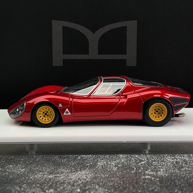 DMH 1:43 Dark Red Alfa Romeo tipo33 Stradale Resin Collection Car Model