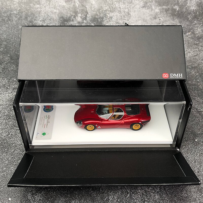 DMH 1:43 Dark Red Alfa Romeo tipo33 Stradale Resin Collection Car Model