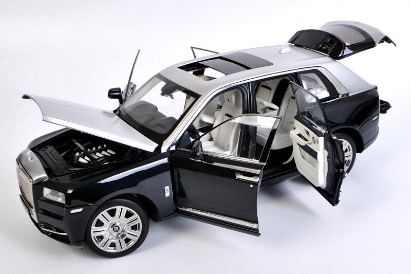 1:18 Rolls-Royce Cullinan Black Sliver Diecast Model Car New