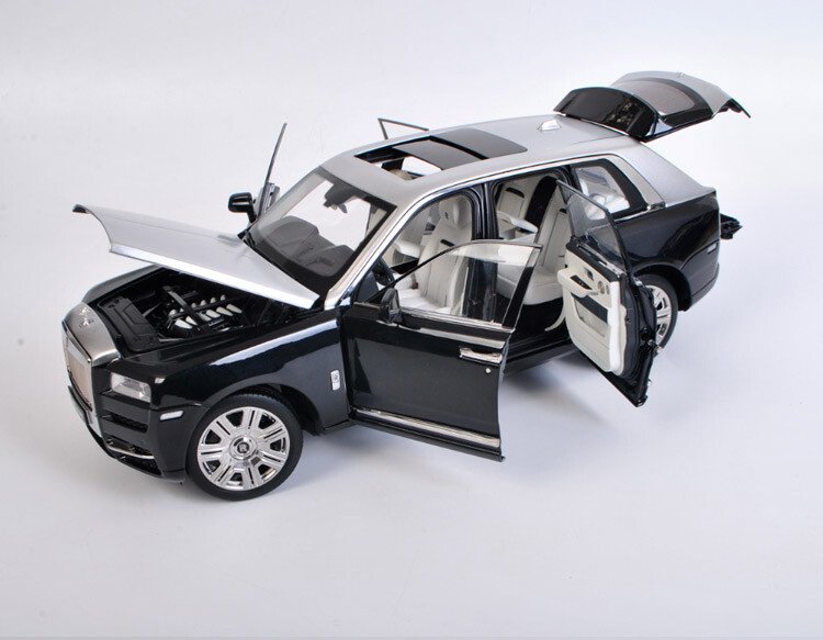 1:18 Rolls-Royce Cullinan Black Sliver Diecast Model Car New