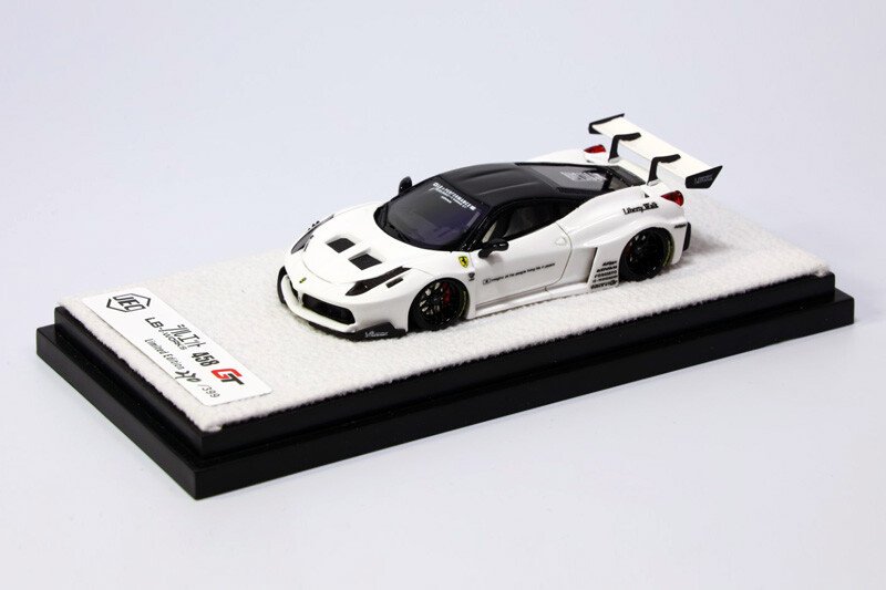 JEC 1:64 Ferrari LB 458 GT Liberty Walk Pearl White Car Model