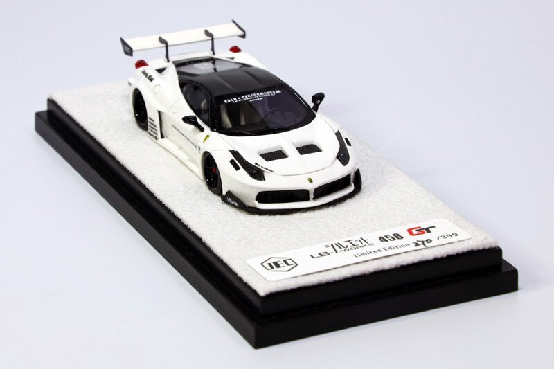 JEC 1:64 Ferrari LB 458 GT Liberty Walk Pearl White Car Model