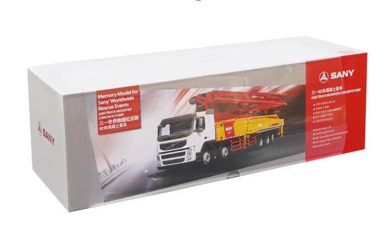 1:50 SANY 62m Pump Truck Model Alloy Engineering Machinery Pump Truck Model