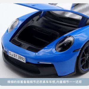 1/18 Diecasts for Porsche 911 992 GT3 2022 Alloy Car Model Blue Rivera - 图片 3