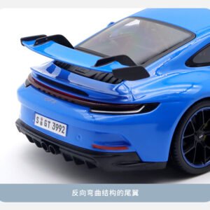 1/18 Diecasts for Porsche 911 992 GT3 2022 Alloy Car Model Blue Rivera - 图片 4