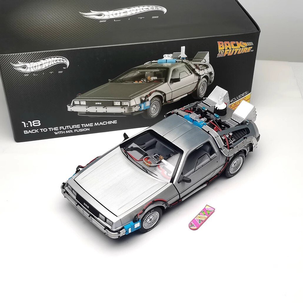1/18 Hot Wheels Elite Back To The Future Time Machine Delorean Car Model BCJ97 - 图片 1