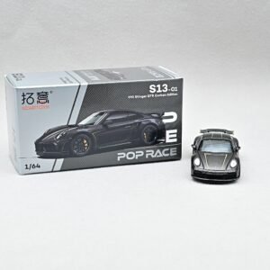 1:64 POPRACE for Porsche 992 Model Car Diecast Vehicle Black - 图片 2