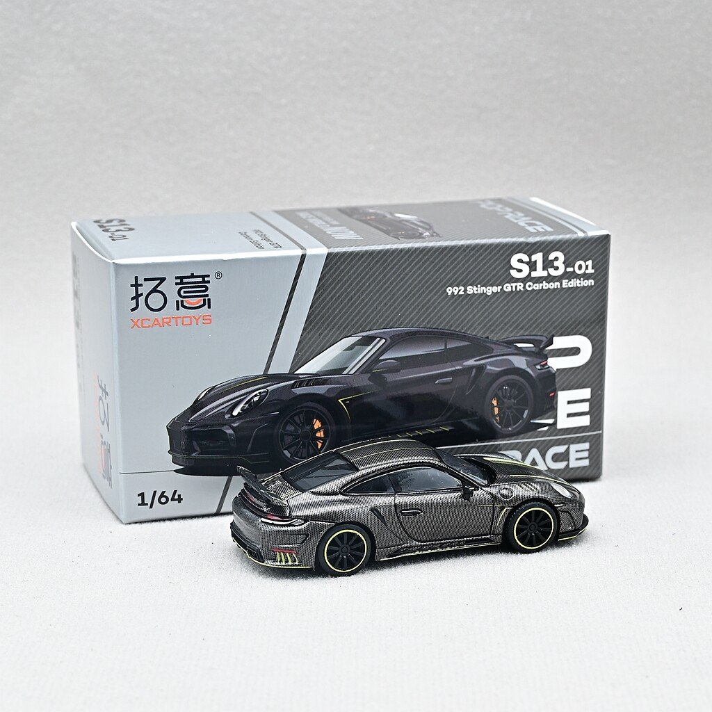 1:64 POPRACE for Porsche 992 Model Car Diecast Vehicle Black