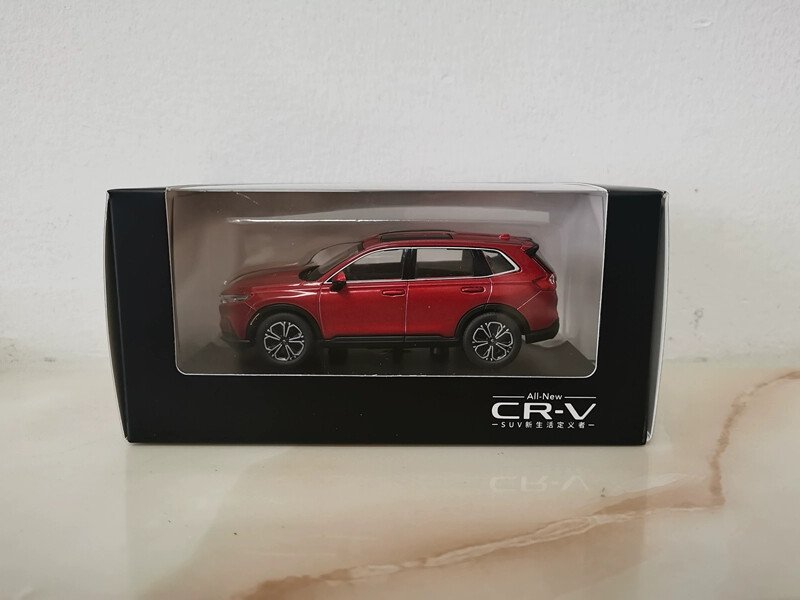 1:43 2023 ForHonda CRV car Model RED SUV Alloy Collectible Gifts Souvenir Toys