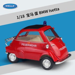 Toy Vehicles Welly 1:18 Scale Red BMW Isetta Diecast Alloy Car Model