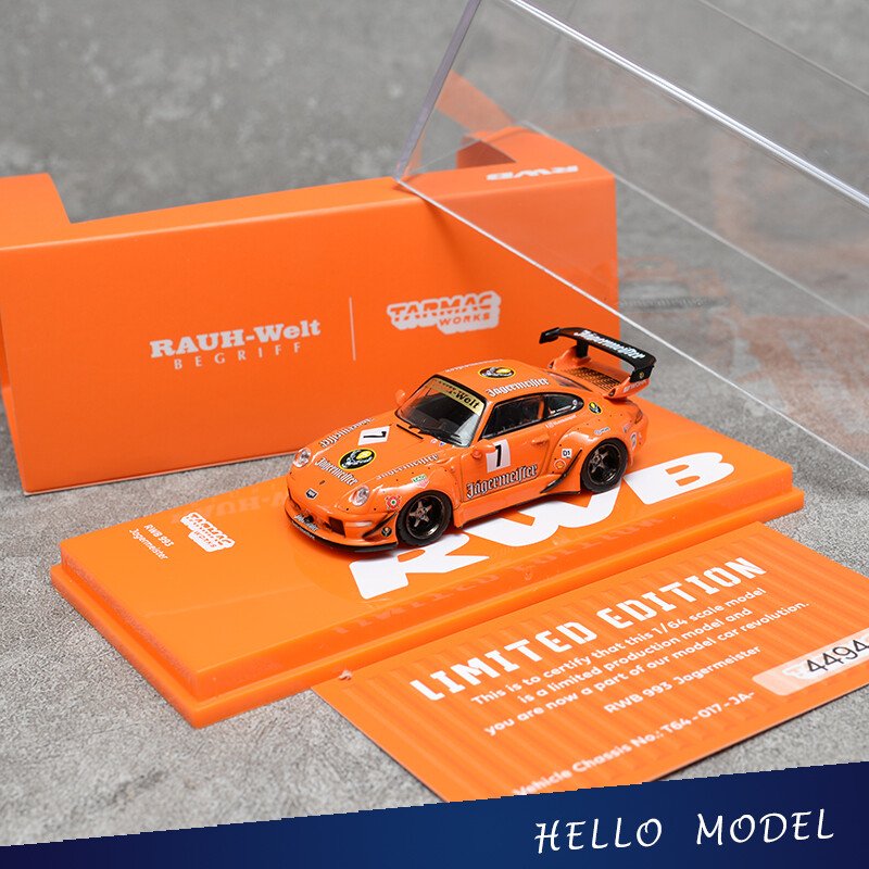 Tarmac Works TW 1:64 Porsche 993 Jagermeister #7 RAUH-Welt Begriff RWB Car Model