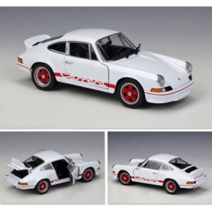 WELLY Diecast Model 1973 Porsche 911 Carrera RS Racing Car White 1:24