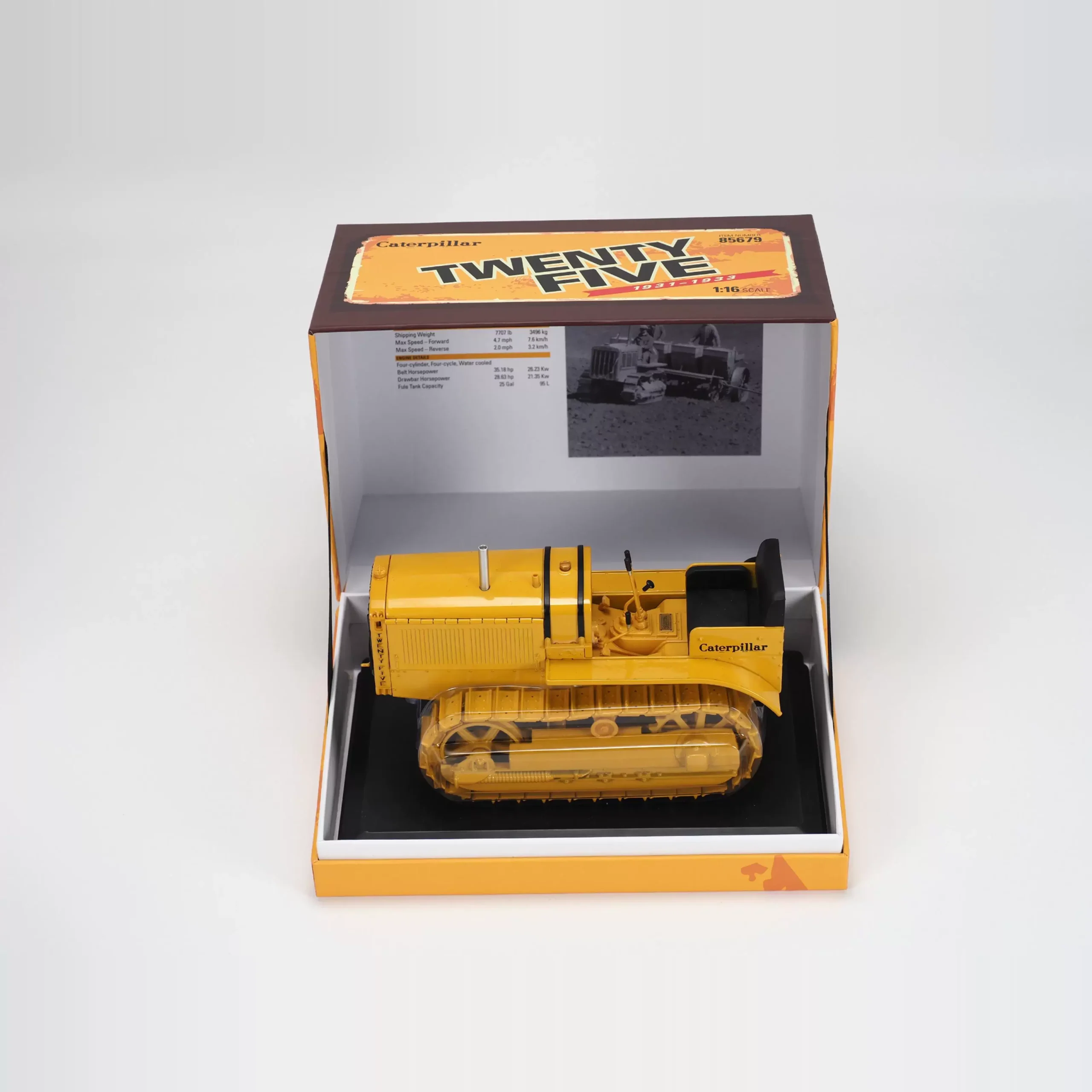 DM 1:16 CAT 25 Tractor Caterpillar Tractor Alloy Engineering Vehicle Model 85679 - 图片 1