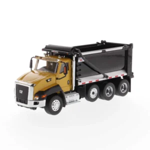 DM 1:50 Cat CT660 Day Cab Automatic Loading and Unloading Truck Yellow Alloy Dump Truck Model 85668