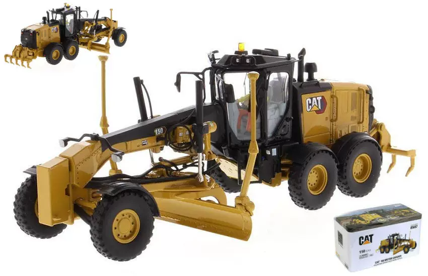 DM 1:50 CAT 150 Caterpillar self-propelled grader alloy construction vehicle bulldozer model 85667