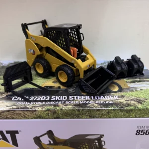 DM 1:32 CAT 272D3 Caterpillar Skid Steer Loader Alloy Forklift Engineer Vehicle Model 85678