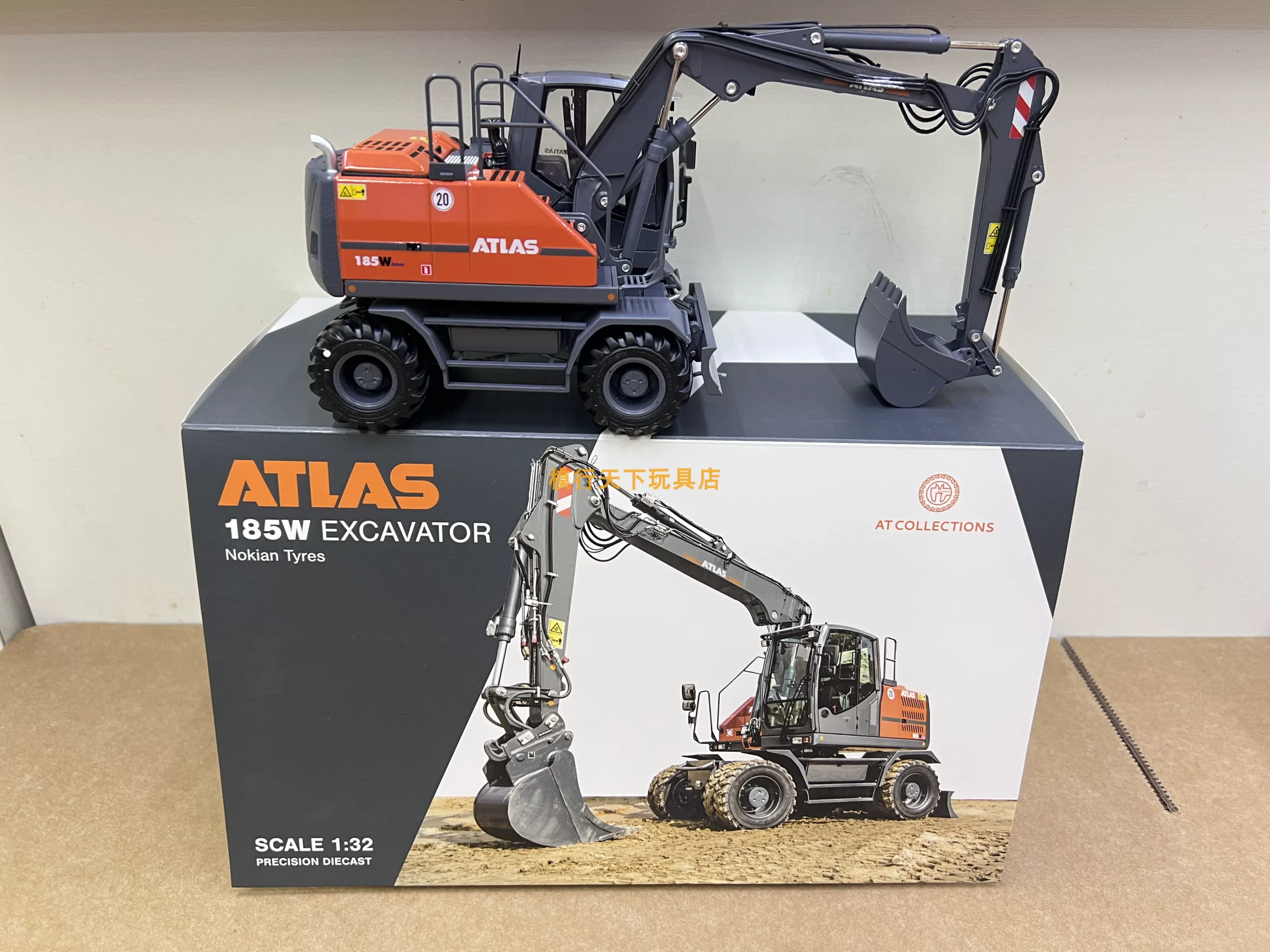 ATLAS 185W Atlas Wheel Excavator Alloy Engineering Vehicle Model 1:32 Black Limited Edition - 图片 2