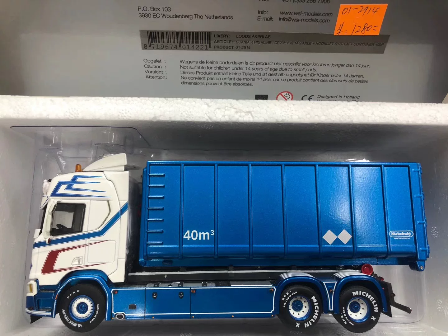 WSI 1??50SCANIA R CR20H 6X2 Scania truck mud head car alloy model 01-2914 - 图片 4