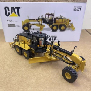DM 1:50 CAT 18 MOTOR GRADER Caterpillar self-propelled grader alloy model 85521 - 图片 2