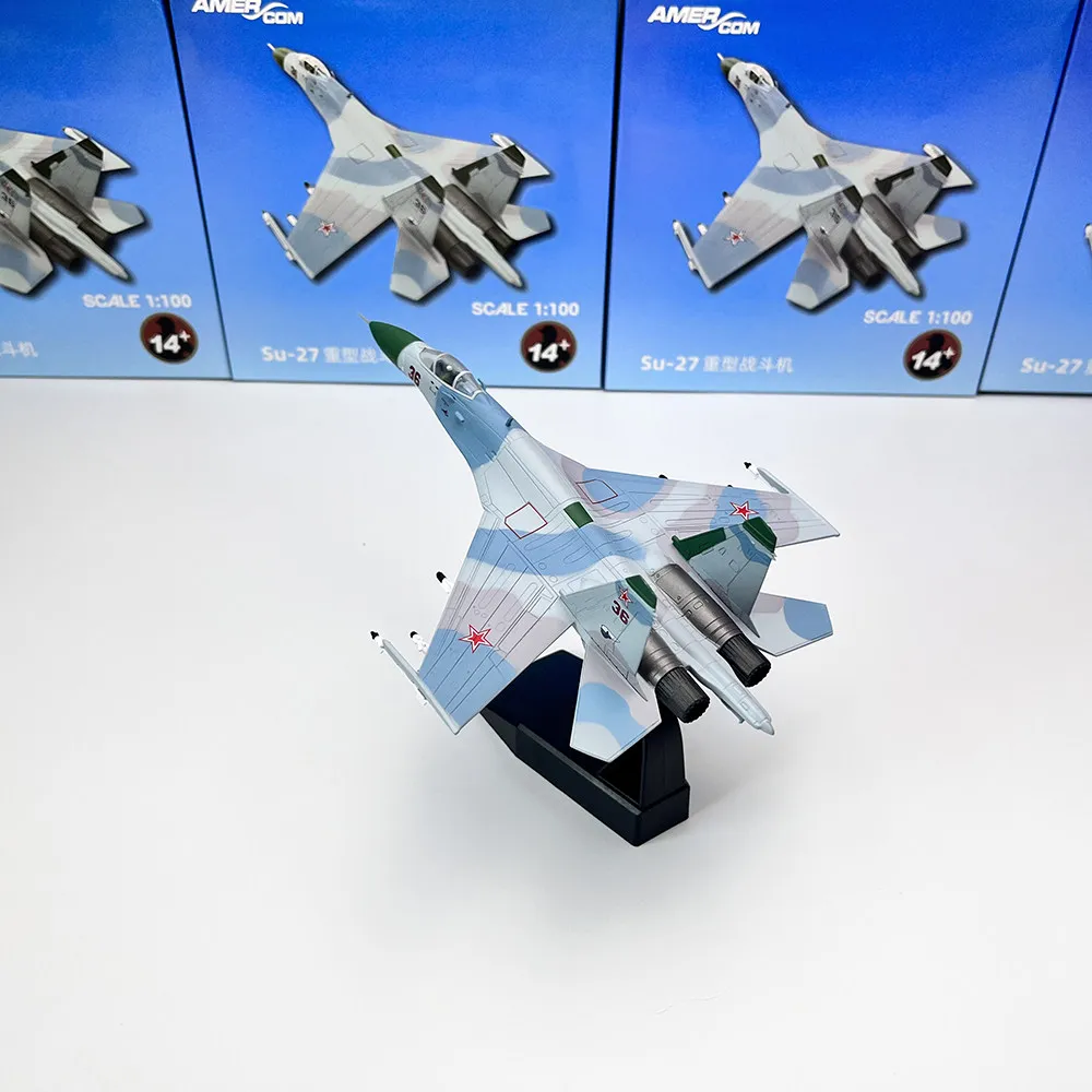 1/100 Soviet Union Su27 Barents Sea 27 Fighter Simulation Alloy Static Aircraft Model