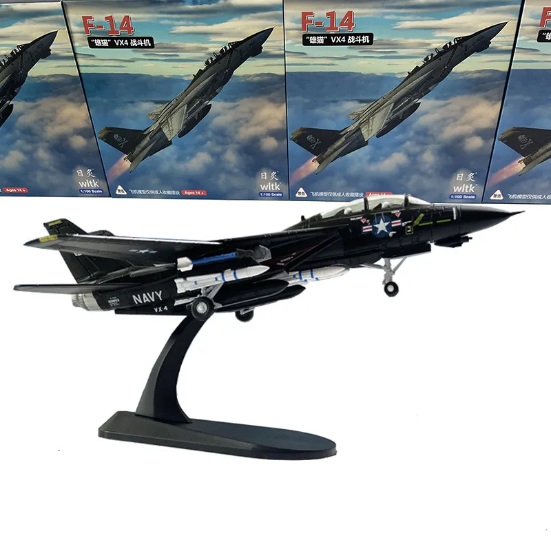 1/100 Usa F-14 Male Cat F14 Fighter Vx-4 Tester Squadron Alloy Aircraft Model