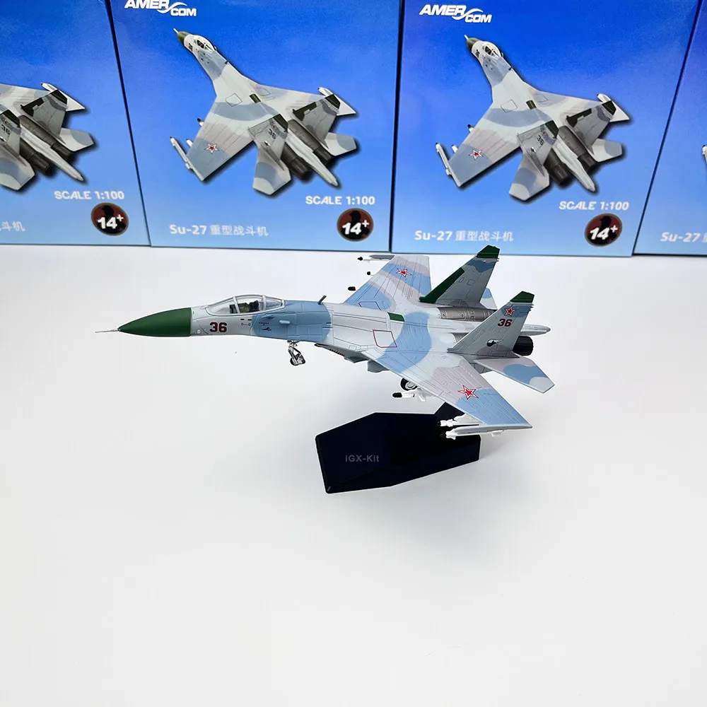 1/100 Soviet Union Su27 Barents Sea 27 Fighter Simulation Alloy Static Aircraft Model