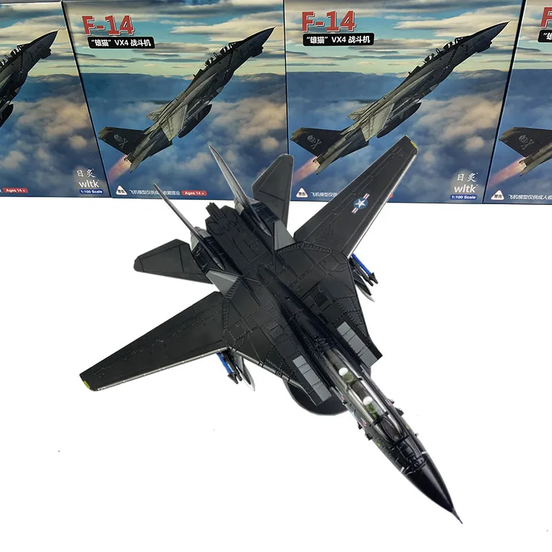 1/100 Usa F-14 Male Cat F14 Fighter Vx-4 Tester Squadron Alloy Aircraft Model