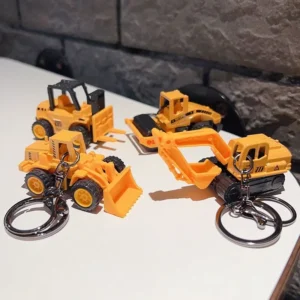Fashion Excavator Keychain Lightweight Key Ring Pendant Forklift Tractor Mini Construction Truck Model Pendant Ornament