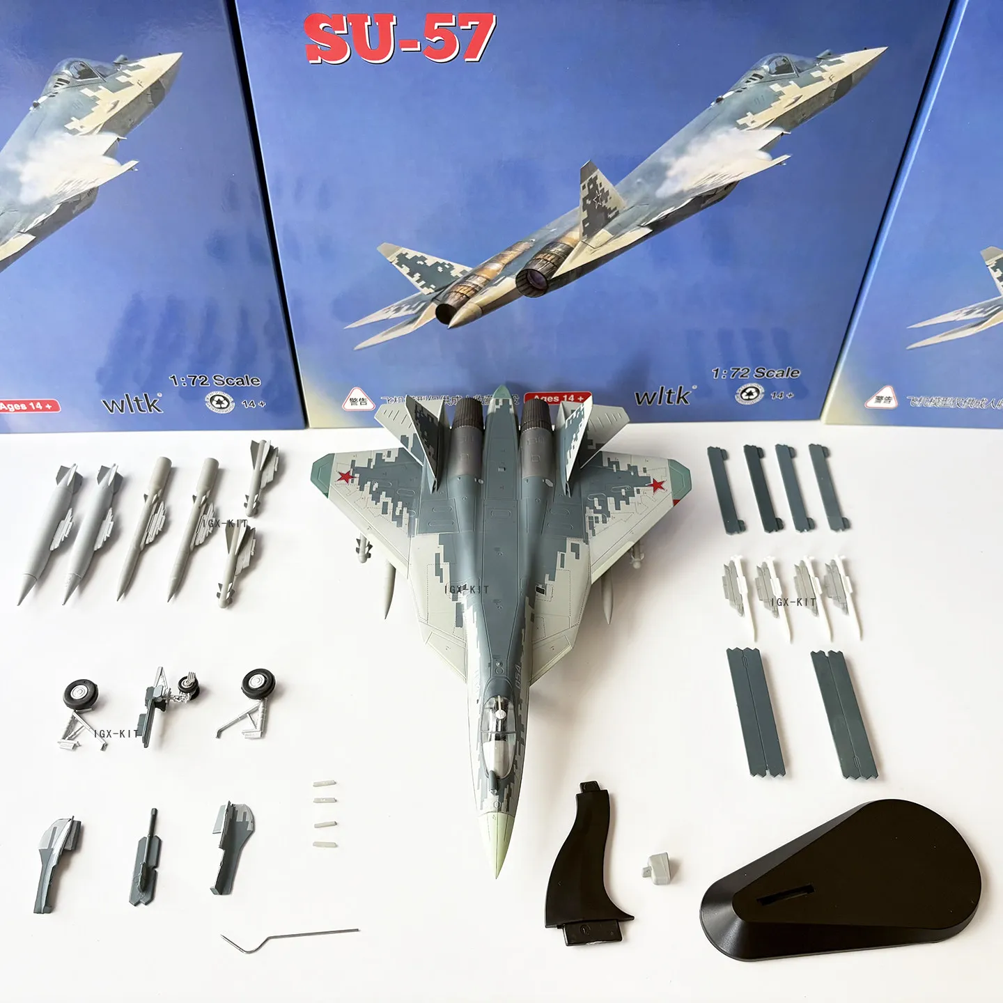 1/72 Scale Diecast SU57 Stealth Fighter Model Detailed Alloy Russian Aircraft Collectible - 图片 1