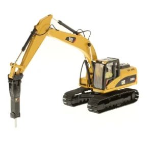 DM 1:50 CAT 320D L Caterpillar Hydraulic Breaker Excavator Engineering Vehicle Alloy Model 85280 - 图片 1