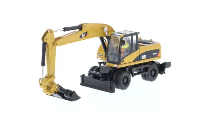 DM 1:87 CAT M318D Caterpillar Wheel Excavator Alloy Forklift Model Simulation Engineering Vehicle 85177