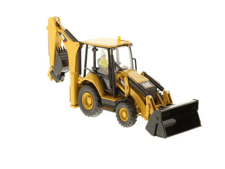 DM 1:50 CAT 432F2 Caterpillar skid-steer loader two-headed busy alloy engineering vehicle model 85249