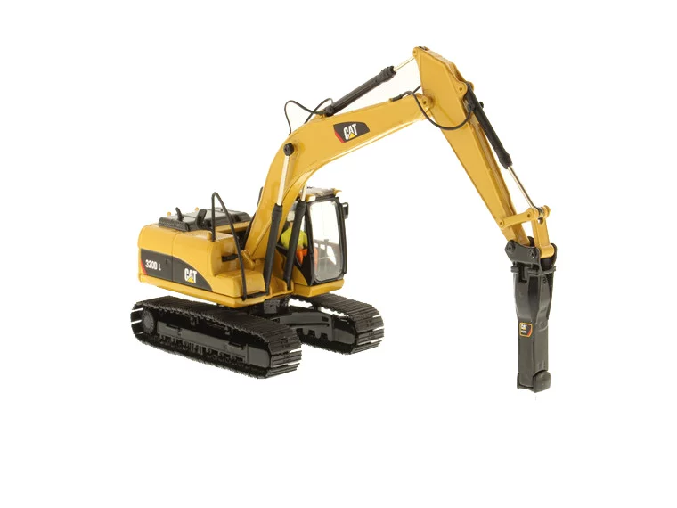 DM 1:50 CAT 320D L Caterpillar Hydraulic Breaker Excavator Engineering Vehicle Alloy Model 85280