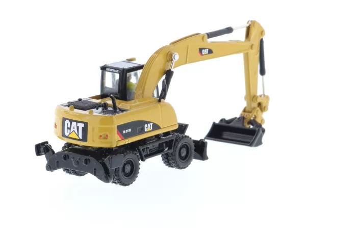 DM 1:87 CAT M318D Caterpillar Wheel Excavator Alloy Forklift Model Simulation Engineering Vehicle 85177