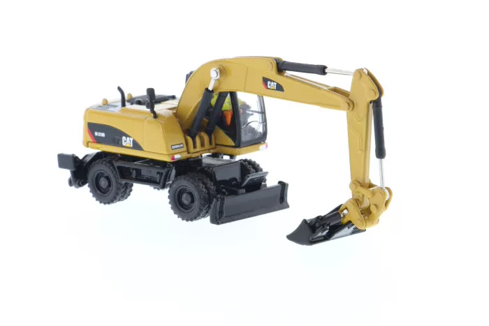 DM 1:87 CAT M318D Caterpillar Wheel Excavator Alloy Forklift Model Simulation Engineering Vehicle 85177