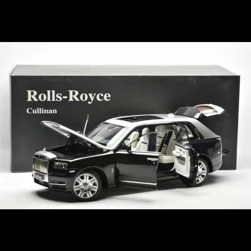1:18 Rolls-Royce Cullinan Black Sliver Diecast Model Car New