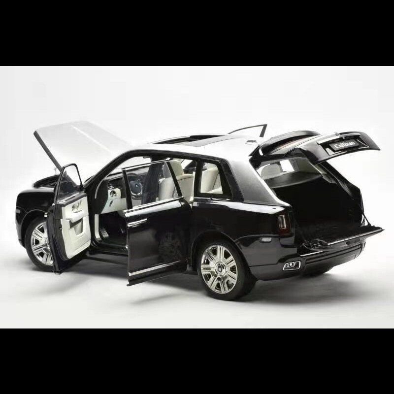 1:18 Rolls-Royce Cullinan Black Sliver Diecast Model Car New